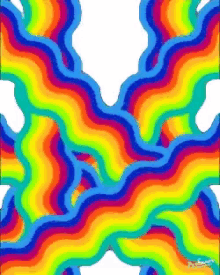 rainbow bright colorful art waves
