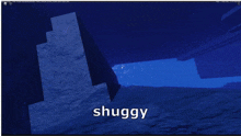 a computer screen with a blue background and the word shuggy