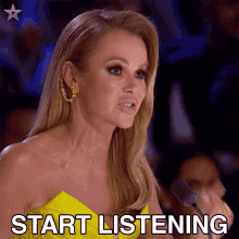 Start Listening Amanda Holden GIF - Start Listening Amanda Holden Britains Got Talent GIFs