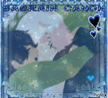a picture of a man kissing another man with the name saerain canon