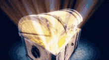 a treasure chest with a light coming out of the top
