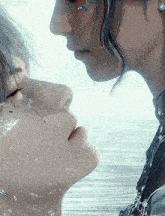 a close up of a person 's face with the word kiseiru on the bottom right corner