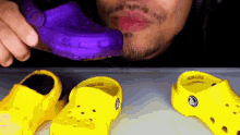 Purple Yellow GIF - Purple Yellow Crocs GIFs
