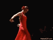Dance Broncos GIF - Dance Broncos Red Dress GIFs