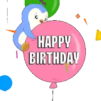 a pink balloon with the words happy birthday on it
