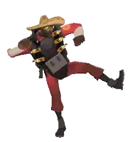 a pixel art of a man wearing a sombrero and holding a gun