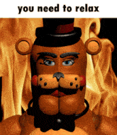 a picture of a teddy bear with the words you need to relax