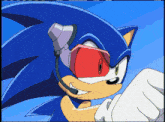 a sonic the hedgehog wearing a headset and goggles