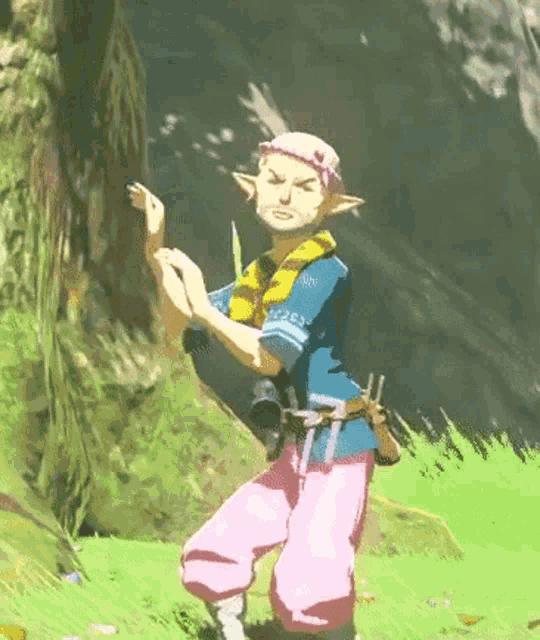 Zelda animation - Link run for rupees on Make a GIF