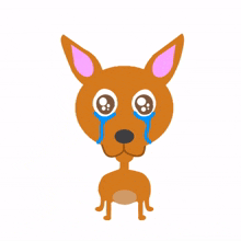 dog brown cartoon dachshund cry