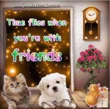 Cat Time Flies GIF - Cat Time Flies With Friends GIFs