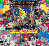 a collage of transformers and confetti with the words you got the town