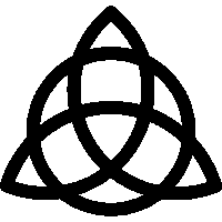 a black and white symbol with a triangle in the middle
