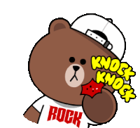 Hello Knock Sticker - Hello Knock Mocha Bear Stickers