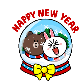 New Year Line Friends Sticker - New Year Line Friends Brown Cony Stickers