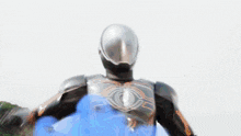 a blurred image of a robot with a helmet