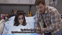 parks and rec april ludgate thats the whole point i put the makeup on after i went into labor labor