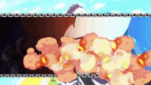 a cartoon of a person with explosions coming out of their chest