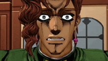 a close up of a cartoon character 's face with a shocked look on his face