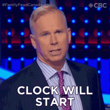 clock will start gerry dee family feud canada time starts now the time has come