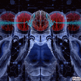 a computer generated image of a man 's brain with pixiz written below it
