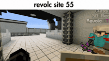 a screenshot of a minecraft game with the words revolc site 55