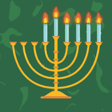 happy hanukkah day five fifth day menorah candles
