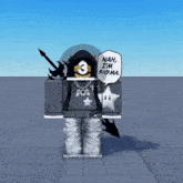 a cartoon character says nah i 'm sigma in a white speech bubble
