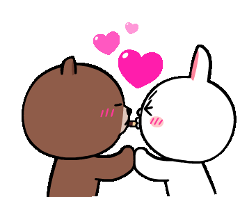 Love Couple Sticker - Love Couple Cony And Brown Stickers