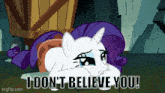 a cartoon of a unicorn with the words i don t believe you