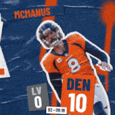 a football player named mcmanus is wearing an orange jersey