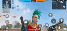 a girl with a mohawk is holding a gun in a video game with a score of 12/179