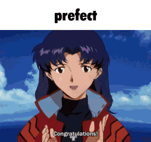 Prefect Congratulations GIF - Prefect Congratulations Evangelion GIFs