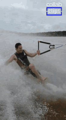 water skiing fail ouch tumble water spinning