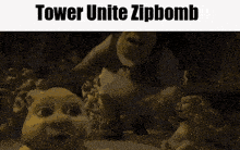 Tower Unite Zipbomb Shrek GIF - Tower Unite Zipbomb Shrek James Pizza GIFs