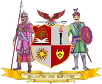 a coat of arms with the words enlighten and empower below