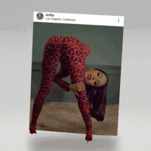 a picture of anitta from los angeles california is displayed on a gray background
