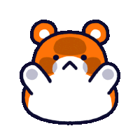 a cartoon of a hamster with a pink nose