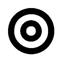 a black and white target with a white center