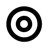 a black and white target with a white center