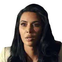 a close up of a woman 's face with black hair