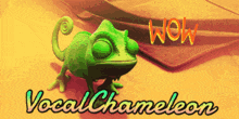 a picture of a chameleon with the words wow vocalchameleon below it