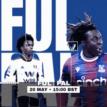 a poster for a soccer game on may 20