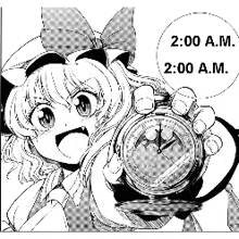a black and white drawing of a girl holding a clock that says 2:00 a.m. 2:00 a.m.