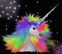 a painting of a unicorn with a rainbow mane says softness on the bottom