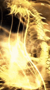 a close up of a dragon 's tail with a glowing light coming out of it