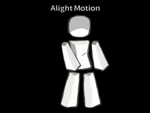 a drawing of a person with the words " alight motion " above it