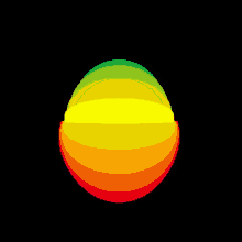 a rainbow colored ball on a dark background