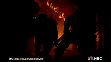 a nbc ad shows firefighters fighting a fire in a building