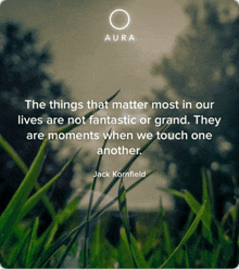 a quote by jack kornfield that says the things that matter most in our lives